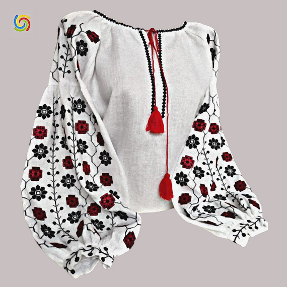 Рубашка Украинская вышиванка  32771 цвет белый размер S