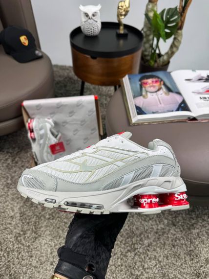 Кросівки Supreme Shox Ride 2 SP Grey White Red (топ якість) 45 28