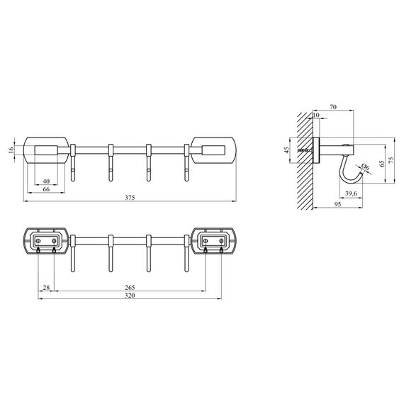 Тримач для рушників Kroner KRM Graz - C95618-4 (CV035533) | Зображення 3