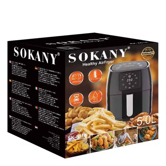 Аерогриль-фритюрниця Sokany SK-8018 електрична на 5л 1400 Вт чорна | Зображення 7