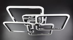 Люстра світлодіодна стельова LED світильник для квартири на стелю лед з пультом 25940 Хром 11х64х64 см.