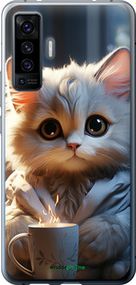 Чохол на Vivo X50 Білий кіт "5646u-1955-2448"