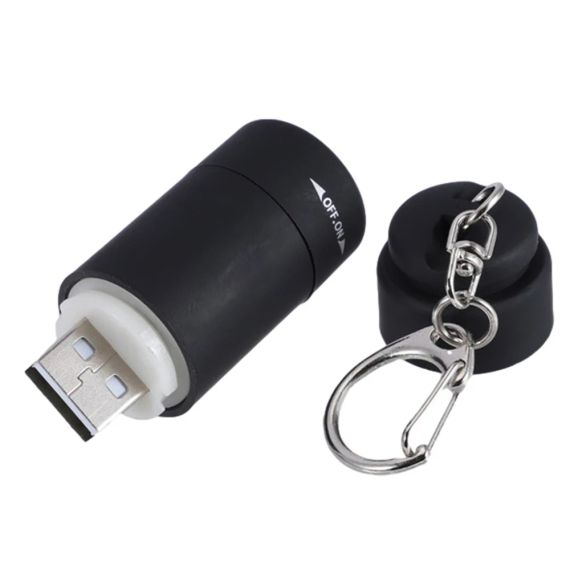 Світлодіодний мікрокишеньковий USB-акумуляторний брелок-ліхтарик StoneGo | Зображення 1