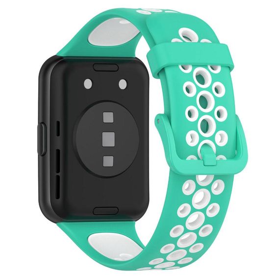 Силиконовый ремешок Primolux Perfor Classic для смарт-часов Huawei Watch Fit 2 - Mint&White | Зображення 1