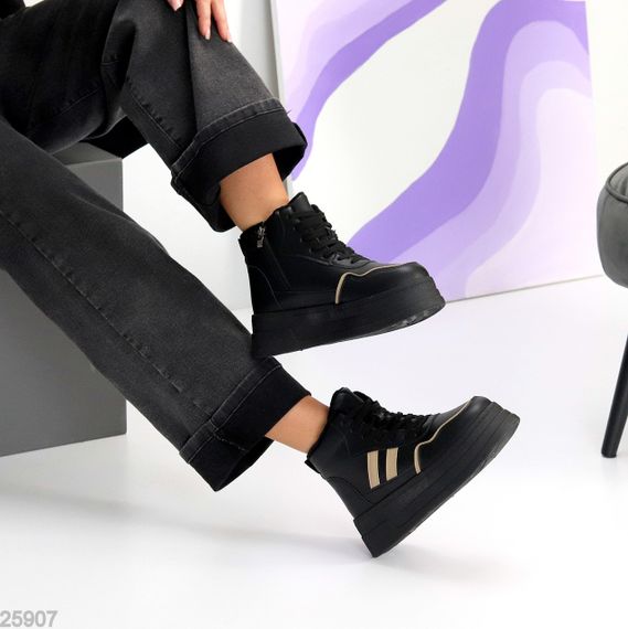 Черные зимние хайтопы на платформе цвет на выбор | Зображення 7