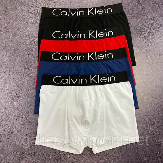 Мужской набор Calvin Klein Steel Black, мужские трусы Кельвин Кляйн в коробке на 4 штук, набор хлопковых трусов | Зображення 5