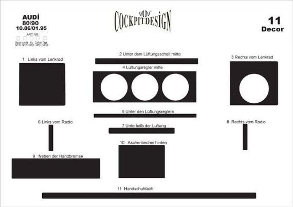 Декоративна накладка на панель Титан для Audi 80/90 1987-1996 рр. | Зображення 3