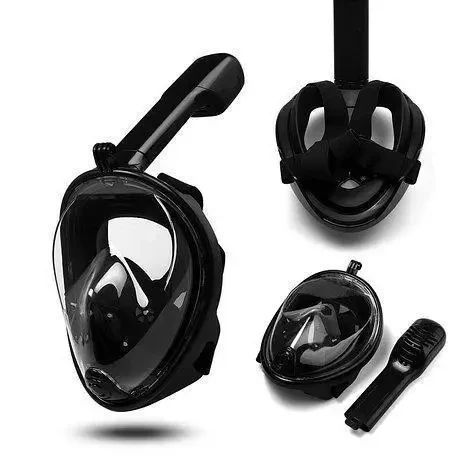 Маска для підводного плавання дайвінгу Tribord Easybreath Black Водолазна маска кріпленням для камери