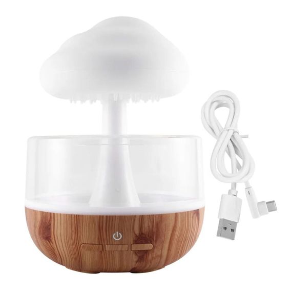 Зволожувач повітря Гриб з ефектом дощу та RGB підсвіткою, від USB / Ароматизуючий нічник / Ультразвуковий аромадифузор | Зображення 9