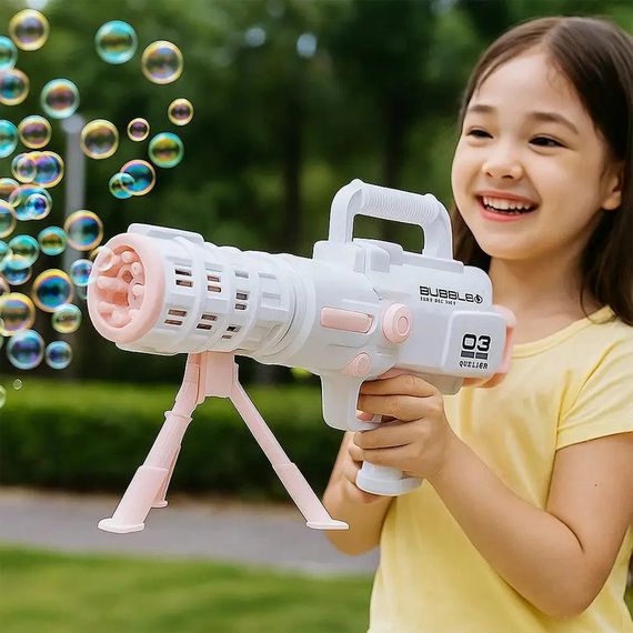 Базука с мыльными пузырями Bazooka Bubble Gun • Детская игрушка для запуска пузырей, улицы, праздников и активных игр | Зображення 1