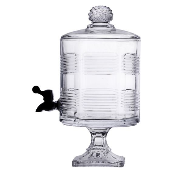Лимонадниця з краном на підставці скляна 4,5 л прозора HP-19-2