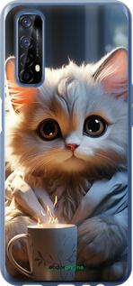 Чохол на Realme 7 Білий кіт "5646t-2081-2448"