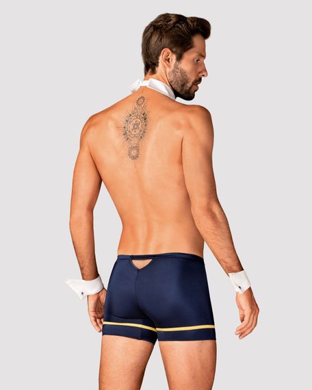 Еротичний костюм пілота Obsessive Pilotman set 2XL/3XL, боксери, манжети, комір з краваткою, окуляри | Зображення 1