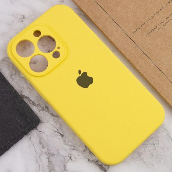 Чохол Silicone Case Full Camera Protective (AA) для Apple iPhone 15 Pro Max (6.7") Жовтий / Yellow | Зображення 4