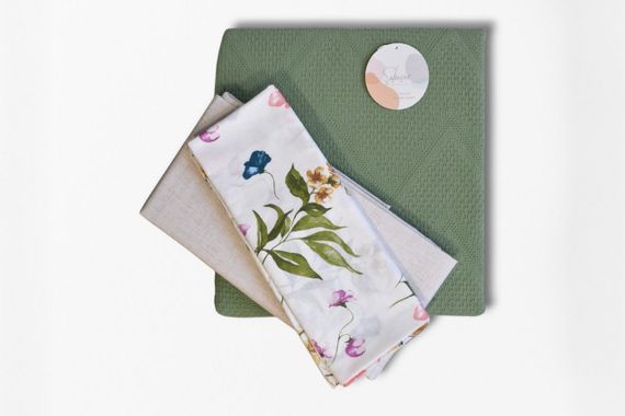 Постельное белье с пледом Saheser Ranforce Zig Zag 200 х 220 см Yesil | Зображення 2