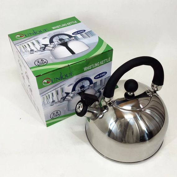 Металевий чайник Unique UN-5302 | Чайник для плити 2 літри | Чайник для VE-108 газ плити