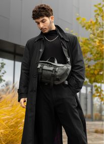 Большая мужская сумка бананка Sambag DynamicDart графитовая 38×21×7 см (80411009m)