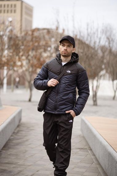 Комплект чоловічий: куртка Active TNF чорно-синя + штани TNF чорні. Барсетка TNF у подарунок! (1855065013) | Зображення 2