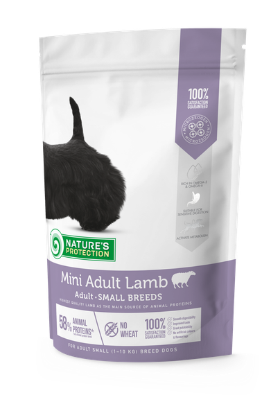 Корм Nature's Protection Mini Adult Lamb Small Breeds сухой с ягнятиной для взрослых собак малых пород 0.5 кг