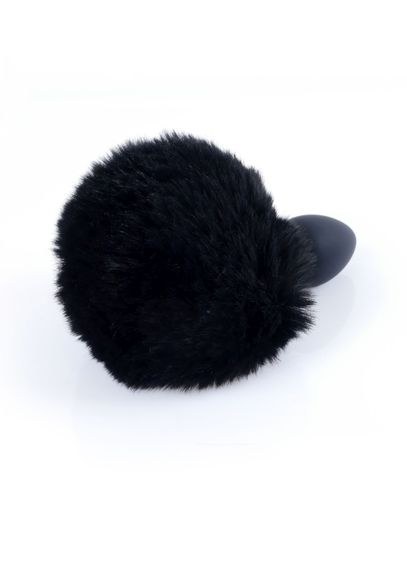 Анальна пробка - Bunny Tail Silicone Black Plug Black | Зображення 4