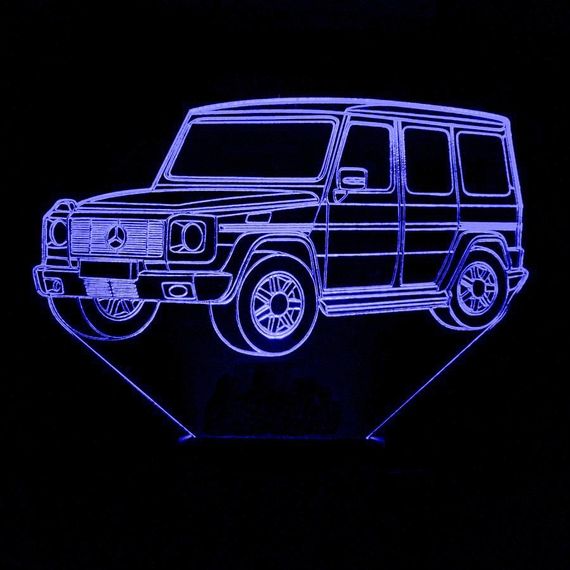 Акриловый светильник-ночник Mercedes-Benz G-Class синий tty-n002039