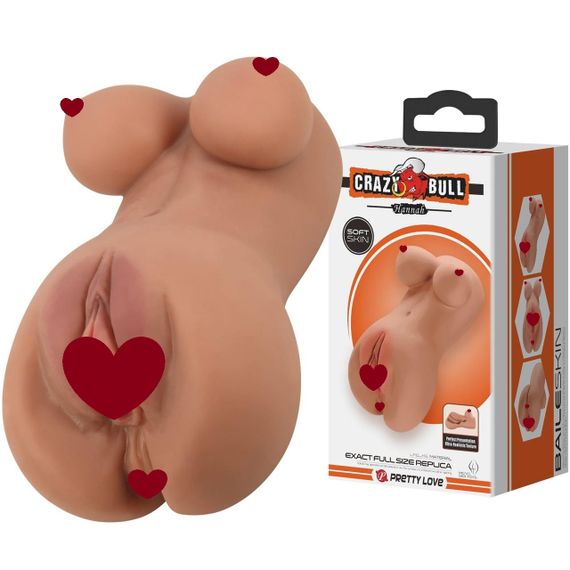 Мастурбатор CRAZY BULL HANNAH, Double-entry masturbator's realistic vagina or anus Sex Aura