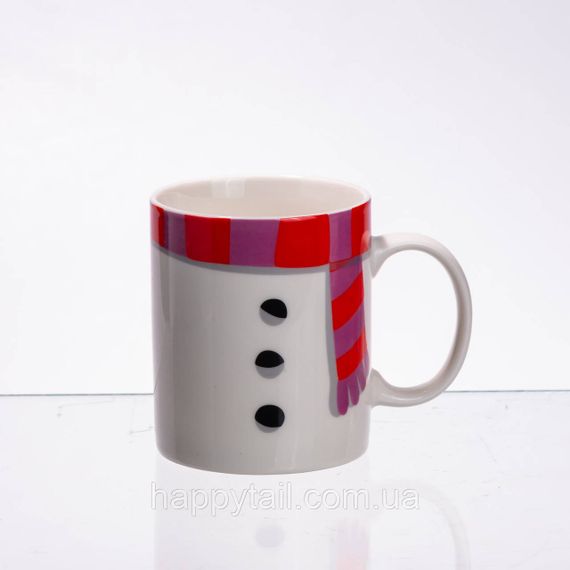 Набір порцелянова чашка з піалою Snowman 350 (мл) чашка на подарунок новорічна для чаю та кави CR-1-49 | Зображення 4