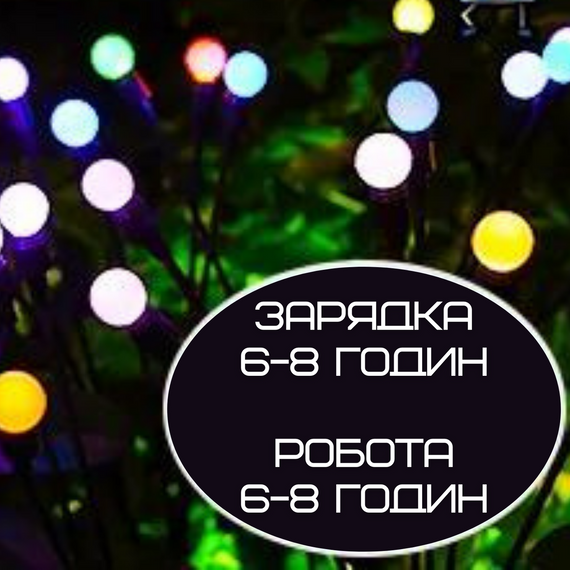 Фонарь Светильник Для Сада 1 Ветка 6 Разноцветных Фонариков LED Лампочки Декоративные Водонепроницаемые IPX5 Для Клумбы на Дачу | Зображення 4