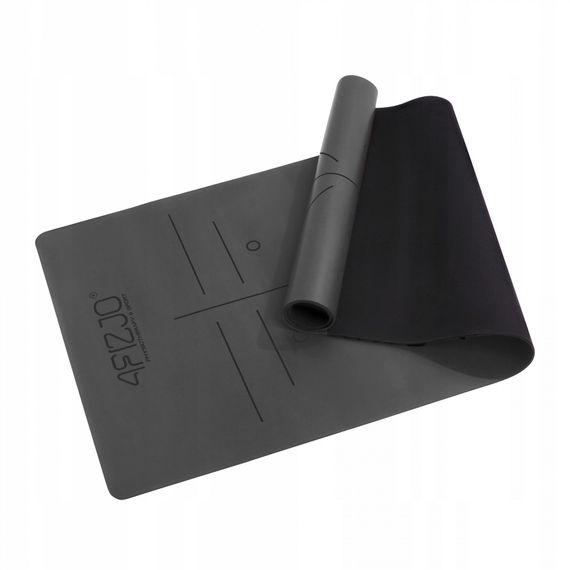 Килимок (мат) спортивний 4FIZJO PU 183 x 68 x 0.4 см для йоги та фітнесу 4FJ0587 Black (P-5907739319531) | Зображення 4