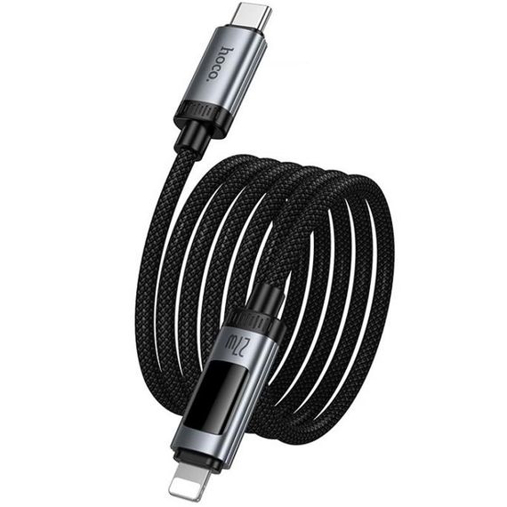 Дата кабель Hoco U148 Lord with display Type-C to Lightning 27W (1.2m) Black | Зображення 2