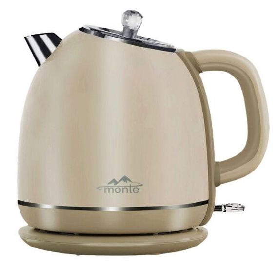 Електрочайник Monte MT-1837 Кремовий, 1.7 л, 1800 Вт, з подвійними стінками