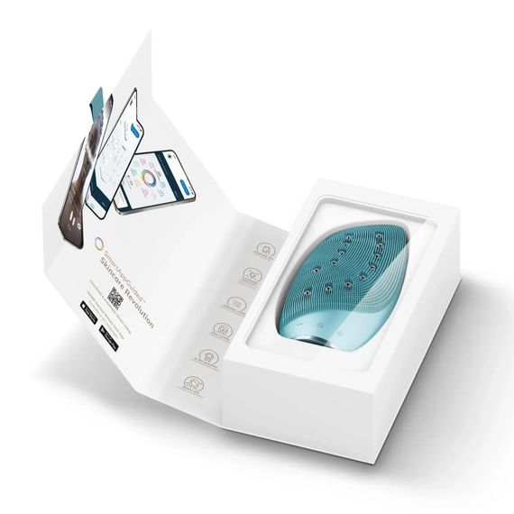 Очищувальна щітка для обличчя GESKE Sonic Thermo Facial Brush&Face-Lifter 8в1 white, Бірюзовий | Зображення 8