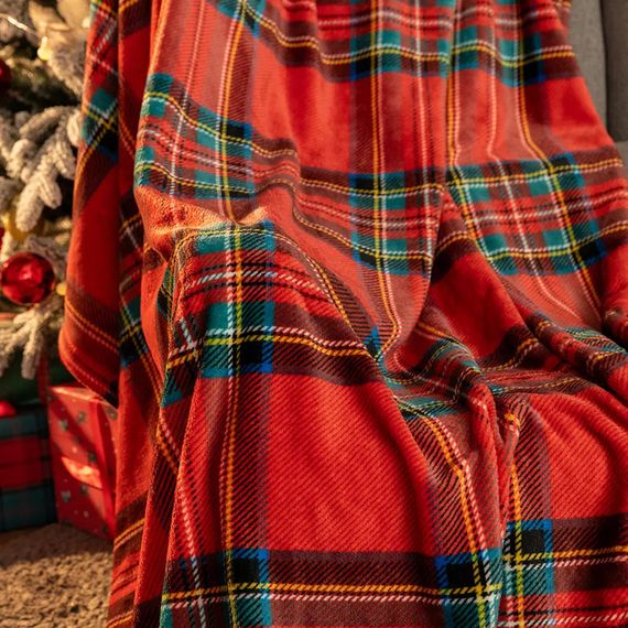 Плед фліс Класична клітинка 150x200 см Love You | Зображення 4