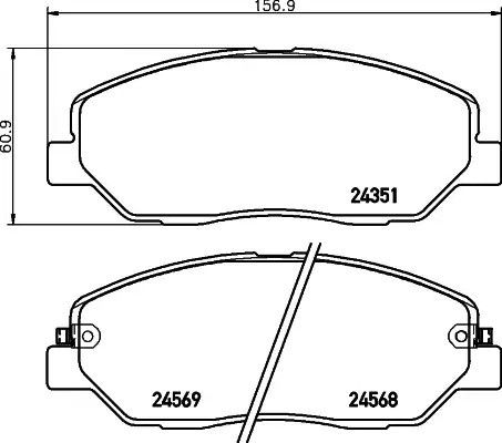 Колодки передні гальмівні Hyundai Santa Fe 2.2CRDI/2.7 V6 GLS 06-, HELLA PAGID (8DB355012371) | Зображення 3