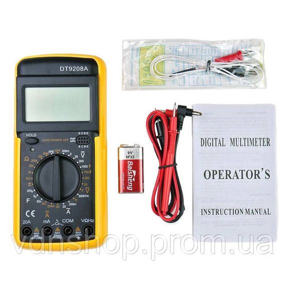 Качественный цифровой мультиметр Digital DT-9208A, Мультиметр для диагностики электропроводки ZB-98 | Зображення 6
