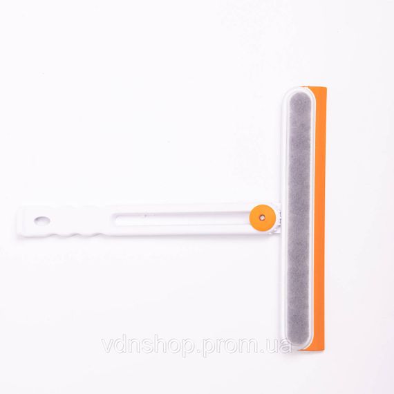 Скребок для миття скла складний з абразивною губкою та гумовим лезом для вікон дзеркал душу Помаранчевий HP-35015-27O | Зображення 1