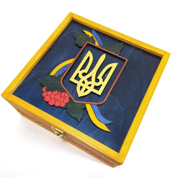 Ящик с крышкой Герб Украины 19,8х19,8х10,8 см Мастерская мистера Томаса Дерево Лак | Зображення 8