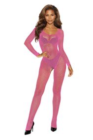 Бодістокінг жіночий SoftLine 2061 Pink, рожевий, сітчастий Sex Aura
