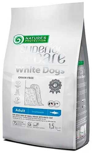 Nature's Protection Superior Care White Dogs Grain Free with Herring Adult Small Breeds Сухий беззерновий корм для дорослих собак малих порід з білою шерстю 10 кг
