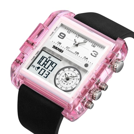 Чоловічий годинник Skmei 2020PK Pink-Transparent | Зображення 1