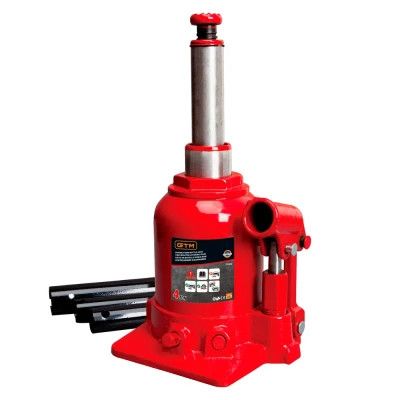 Домкрат GTM гидравлический бутылочный 4т (150-370мм) двухштоковый (TF0402)