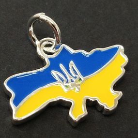 Подвеска Карта Украины 14х20 мм, цвет серебро (гиппоаллергенный сплав)