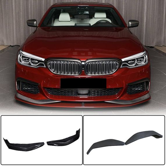 Накладки на передній бампер Flap V3 (для M-Sport 2017-2020, Карбон) для BMW 5 серія G30/31 рр