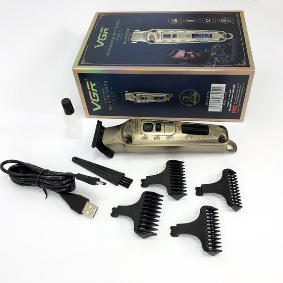 Професійна машинка для стрижки волосся триммер VGR V-901 з насадками, професійна електробритва | Зображення 5