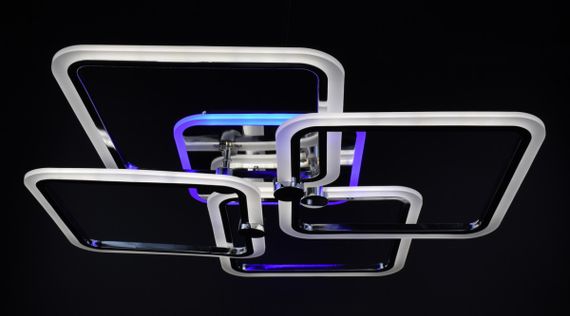 Люстра світлодіодна стельова LED світильник для квартири на стелю лед з пультом 25940 Хром 11х64х64 см. | Зображення 9