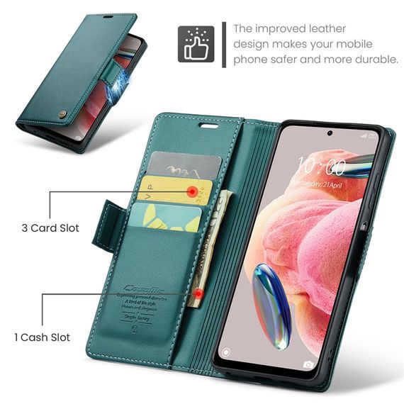 Шкіряний чохол-книжка Retro Case для Xiaomi Redmi 12 колір Зелений | Зображення 4