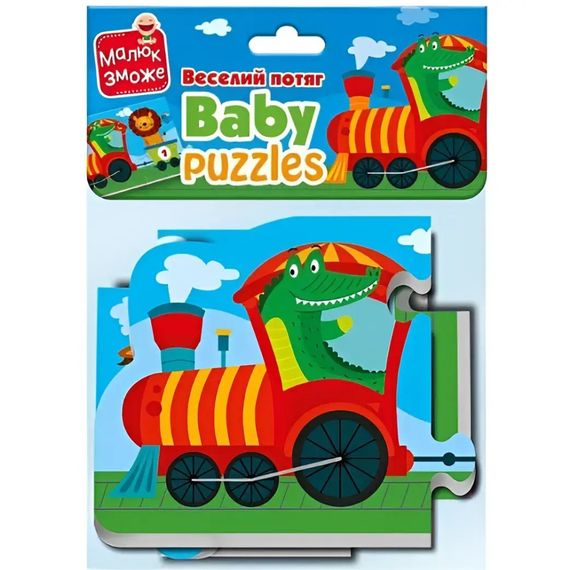 Мягкие развивающие беби пазлы "Веселый поезд" VT1106-95, 6 пазлов