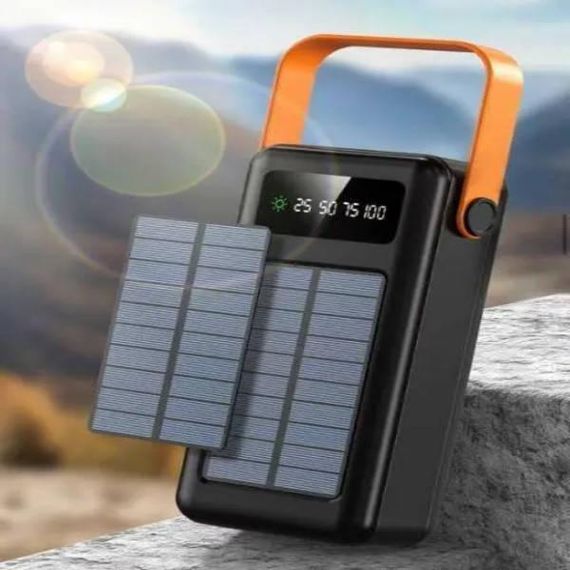 Power Bank с солнечной панелью и проводами 60000 YM-636 CX Черный