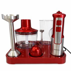 Багатофункціональний блендер 6в1 Rainberg RB-2293 1200Вт кухонний подрібнювач ручний блендер міксер Red SF-54