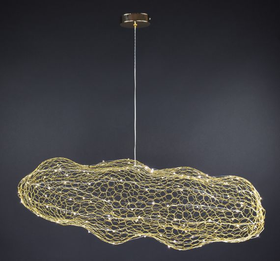 Люстра світлодіодна підвісна LED світильник для квартири на стелю лед 27653 Золото 25-200х42х80 см. | Зображення 3